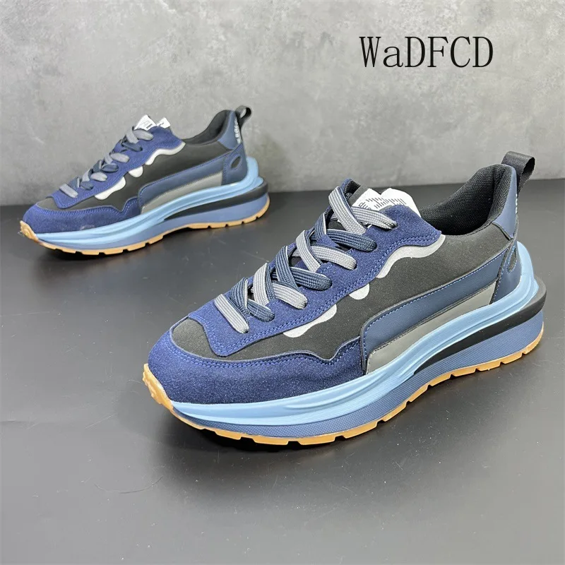 

Sneaker Casual Men Women Designer Retro Running Shoe Fashion Leather Canvas/Mesh Breathable Height Increased Flat Platform Shoes