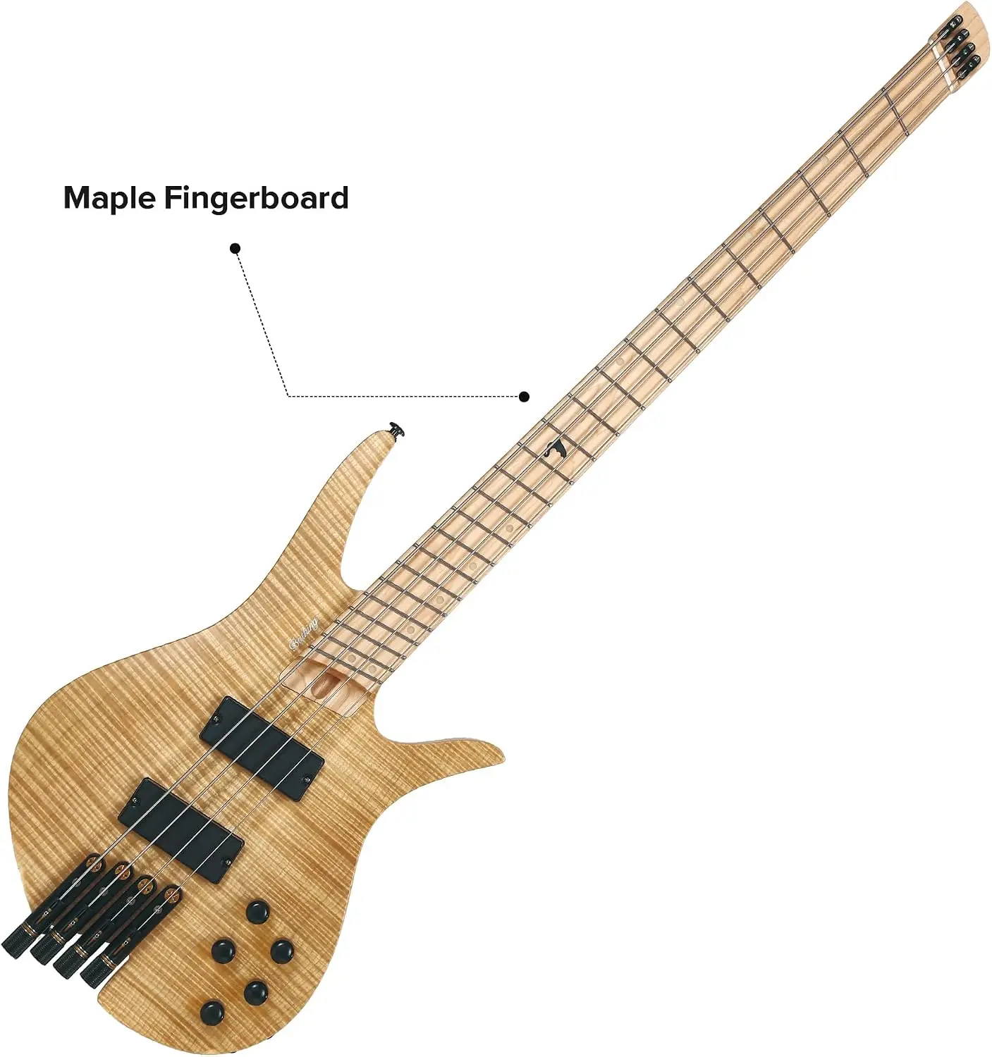 Фото Электрогитара Batking Travel Headless Bass, 4 струны, фиксированный бридж, с чехлом для переноски №4