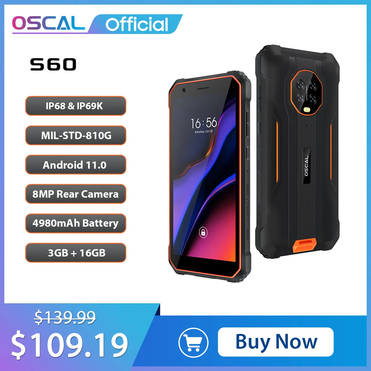 Прочный смартфон OSCAL S60