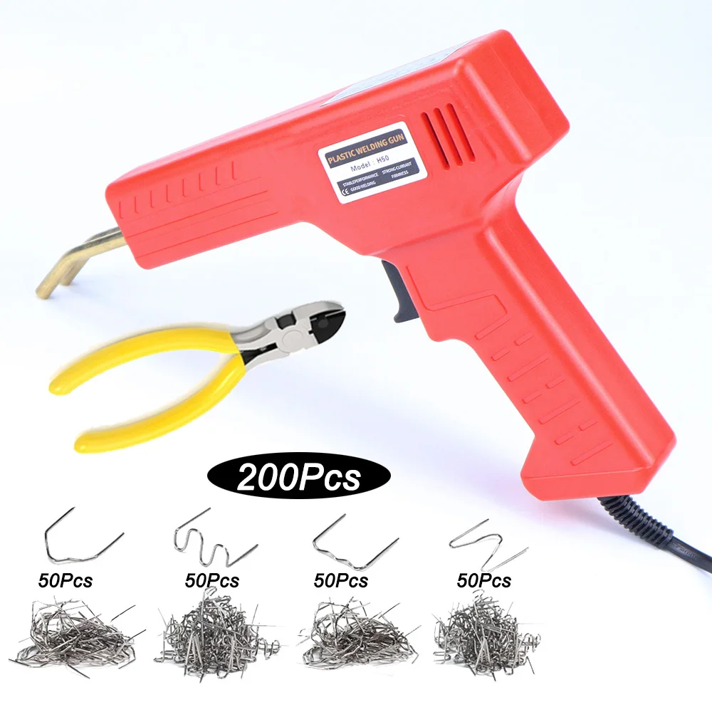 

Сварочный аппарат для пластика 50 Вт, комплект для ремонта автомобильного бампера, комплект горячих скоб 200/1000 шт., вилка европейского/американского стандарта, инструменты для ремонта пластиковых сварочных аппаратов своими руками