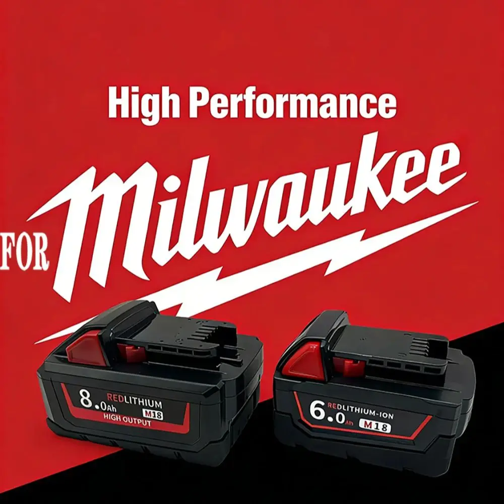 Фото Для аккумулятора Milwaukee 18 В 8 Ач M18HB8, 21700 Электрический аккумулятор, 5 Ач 6 Ач 12 Ач, зарядное устройство M12-18FC, электроинструмент 48-11-1850 48-11-1840 №1
