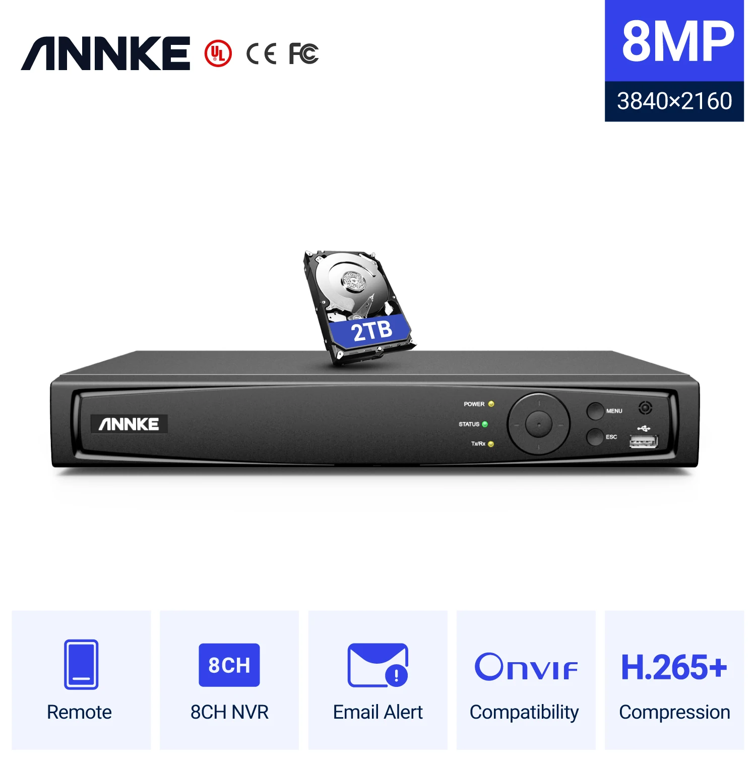Nvr For Poe Ip Camera P2p Cloud Function Plug And Play