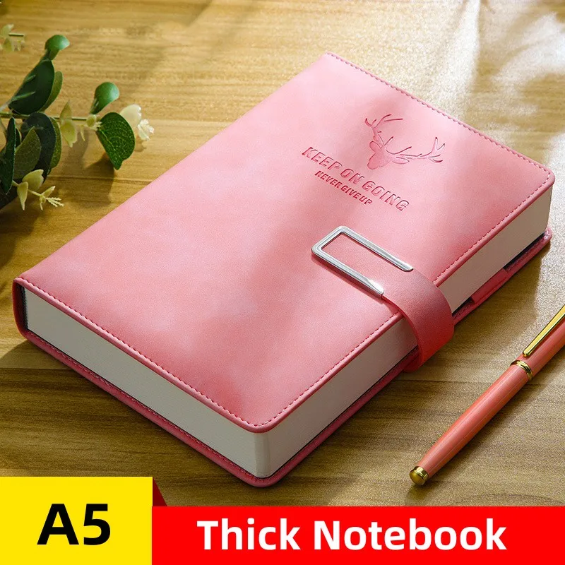 

A5 Thick Notebook Journal PU Hard Cover Diary Notepad European Style Student Sketchbook Stationery Office Work Planner Note Book
