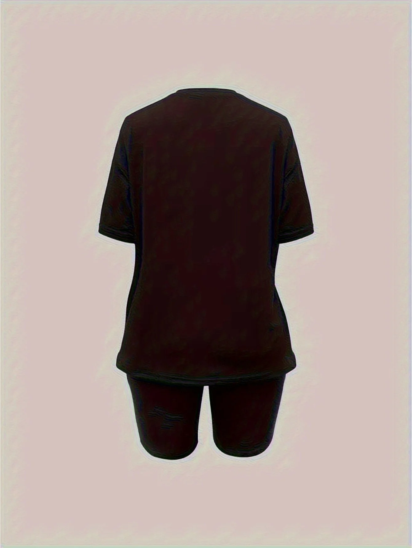 Женская повседневная футболка с короткими рукавами и шортами принтом губ букв