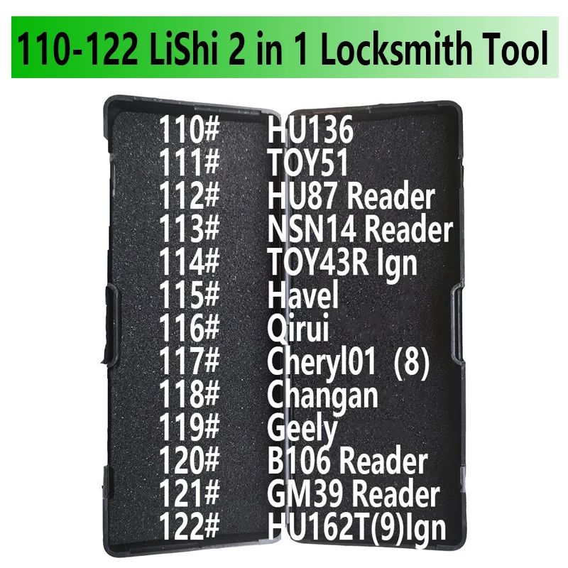 

110-122 LiShi 2 in 1 2in1 HU136 TOY51 HU87 NSN14 reader TOY43R Ign B106 GM39 for Haval Qirui Chery Changan Geely Locksmith Tools