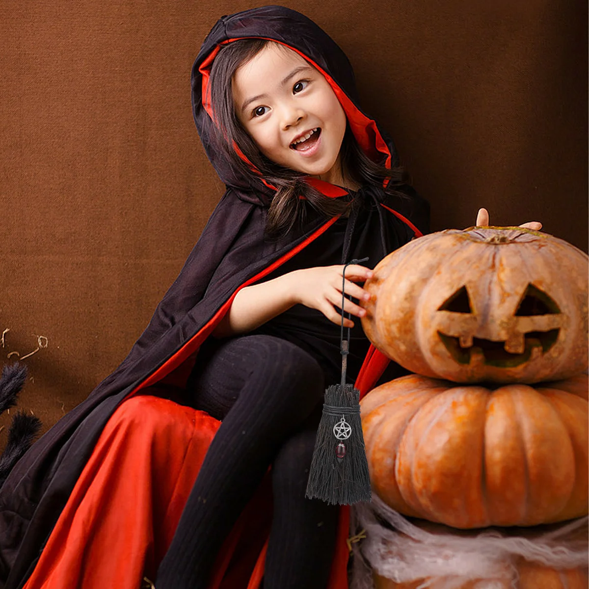 

Witch Broom with Hanging Ornament Witch Costume Witch Accessory Decoration