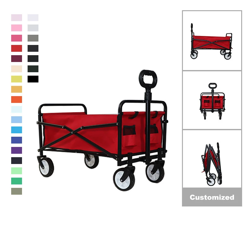 

garden wagon cart Light Utility Wagon Pushcart Large Shopping Folding Trolley Outdoor Luggage Camping wagon