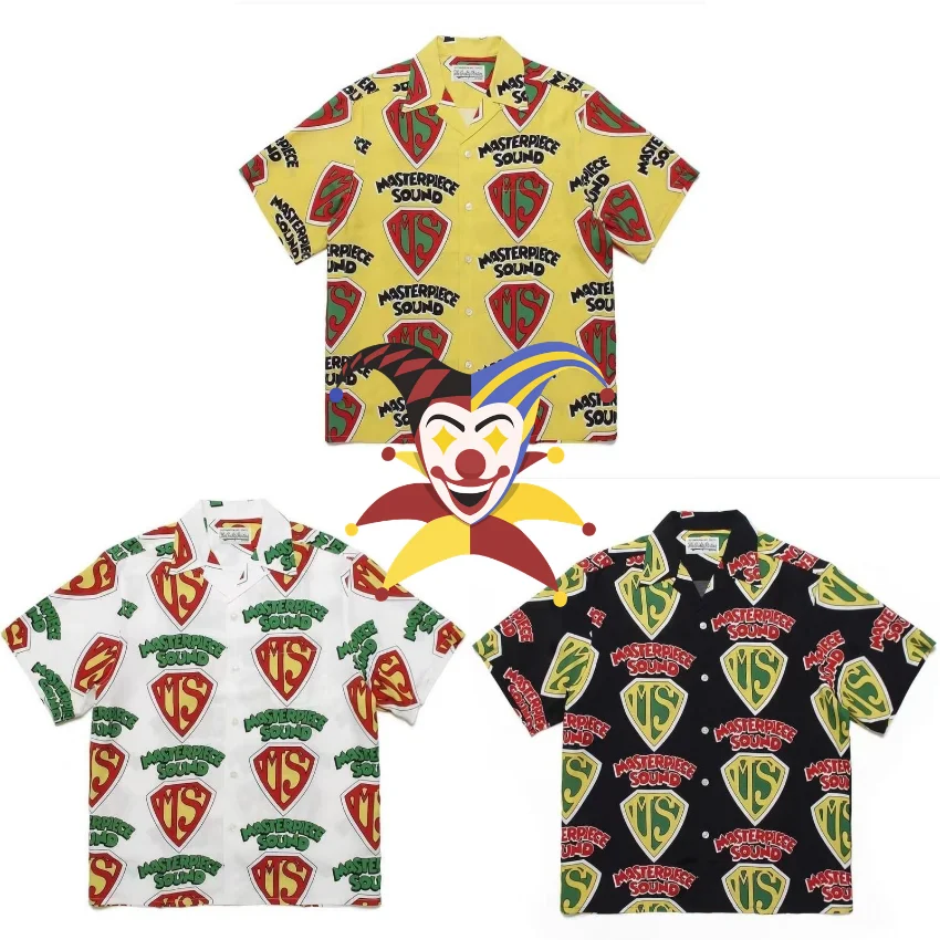 

Гавайская рубашка WACKO MARIA для мужчин и женщин, желтая, черная, белая рубашка лучшего качества