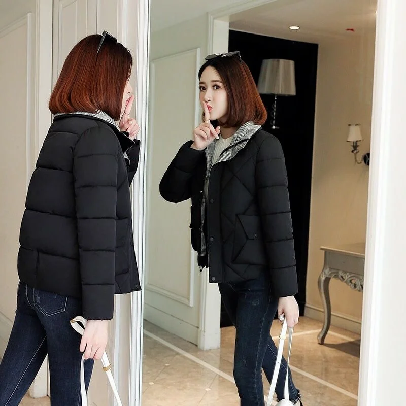 Women Office Lady Fashion Warm Down Coats Autumn Winter Simple Solid Colors Big Pocket Parkas New Korean Chic Casual Outwears
