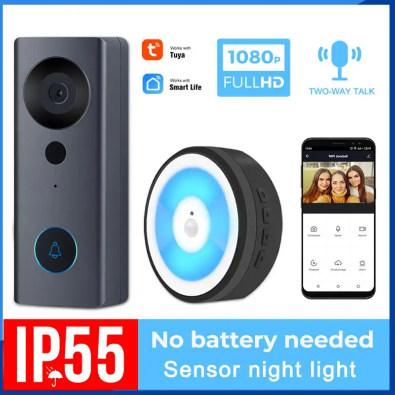 

Tuya Doorbell Camera 1080P Wireless WIFI High Definition Visual Intelligent Night Light Low Power Voice Intercom Alarm Monitor
