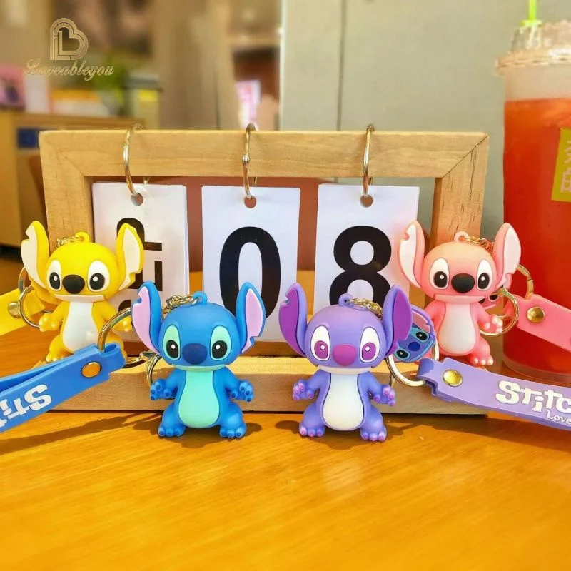 Аниме Стич брелок мультфильм милая кукла ПВХ Брелок Украшение автомобиль