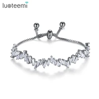 luoteemi fashion zirconia luxury adjustable bracelets for women wedding crystal bracelet charm party jewelry pulseras mujer gift