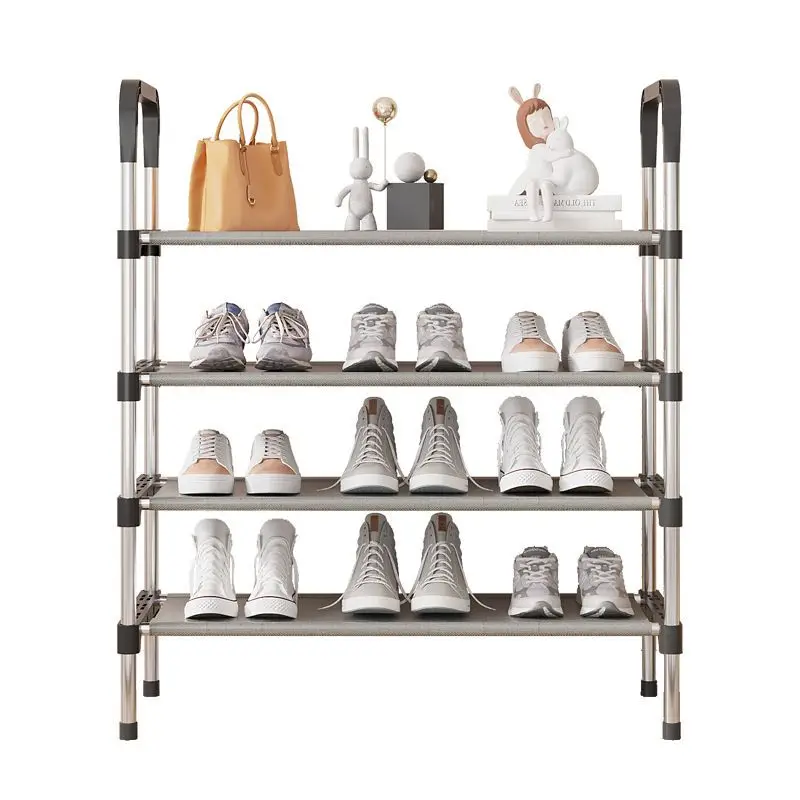 Simple Shoe Rack Metal Shoe Shelf Living Room Space Saving Shoes Organizer Stand Holder Shoes Storage Organizer Shelf images - 6