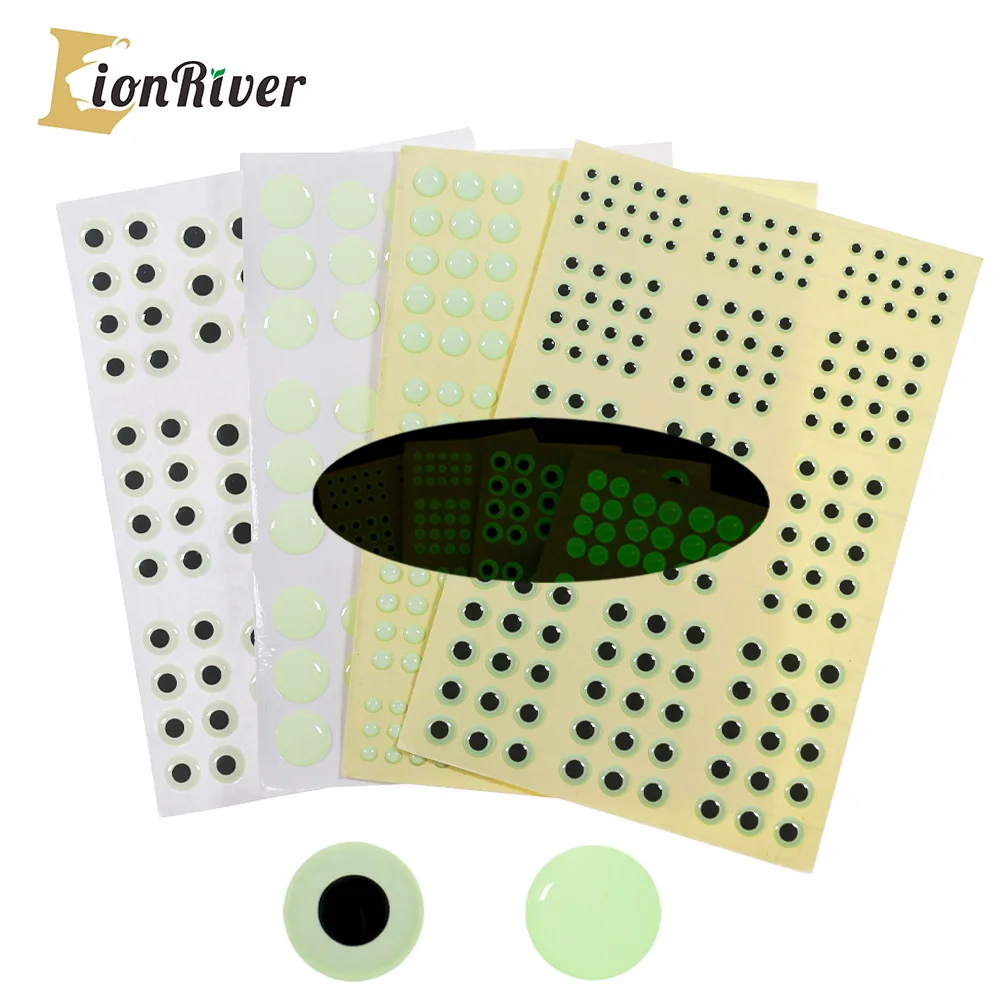 

Lionriver Luminous Fishing Eyes Self Adhesive Mixed Size Saltwater Jig Fishing Lure Bait Artificial DIY Eye Fishing Tackle