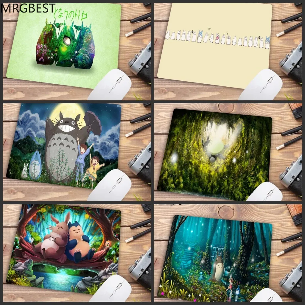 

MRGBEST Big Promotion Vintage Colorful Totoro Anime Customized Laptop Gaming Small Mouse Pad Size for 18x22cm Rubber Mousepad