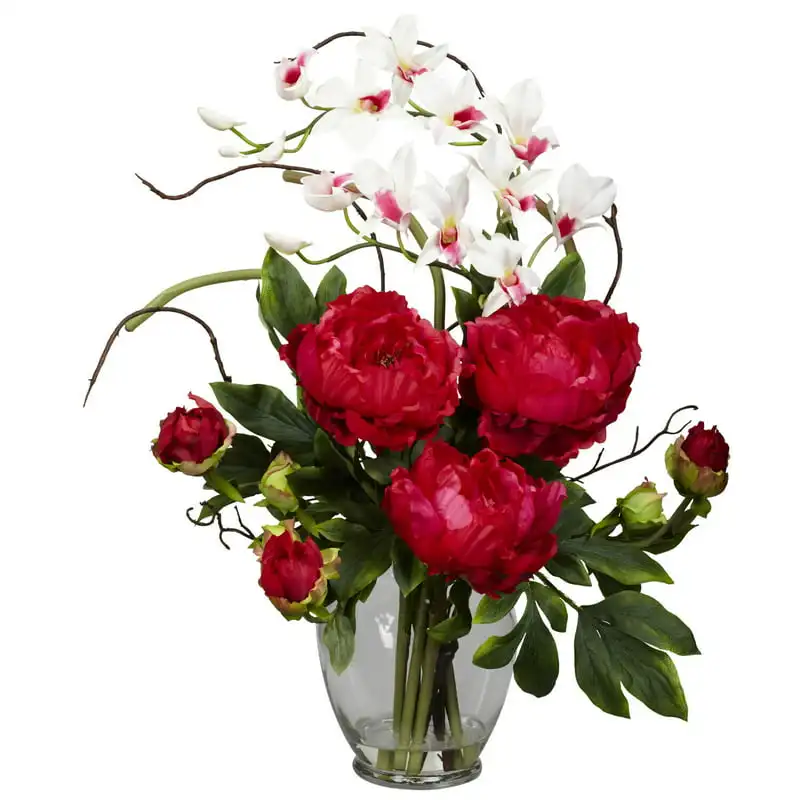 

and Orchid Artificial Flower Arrangement, Red