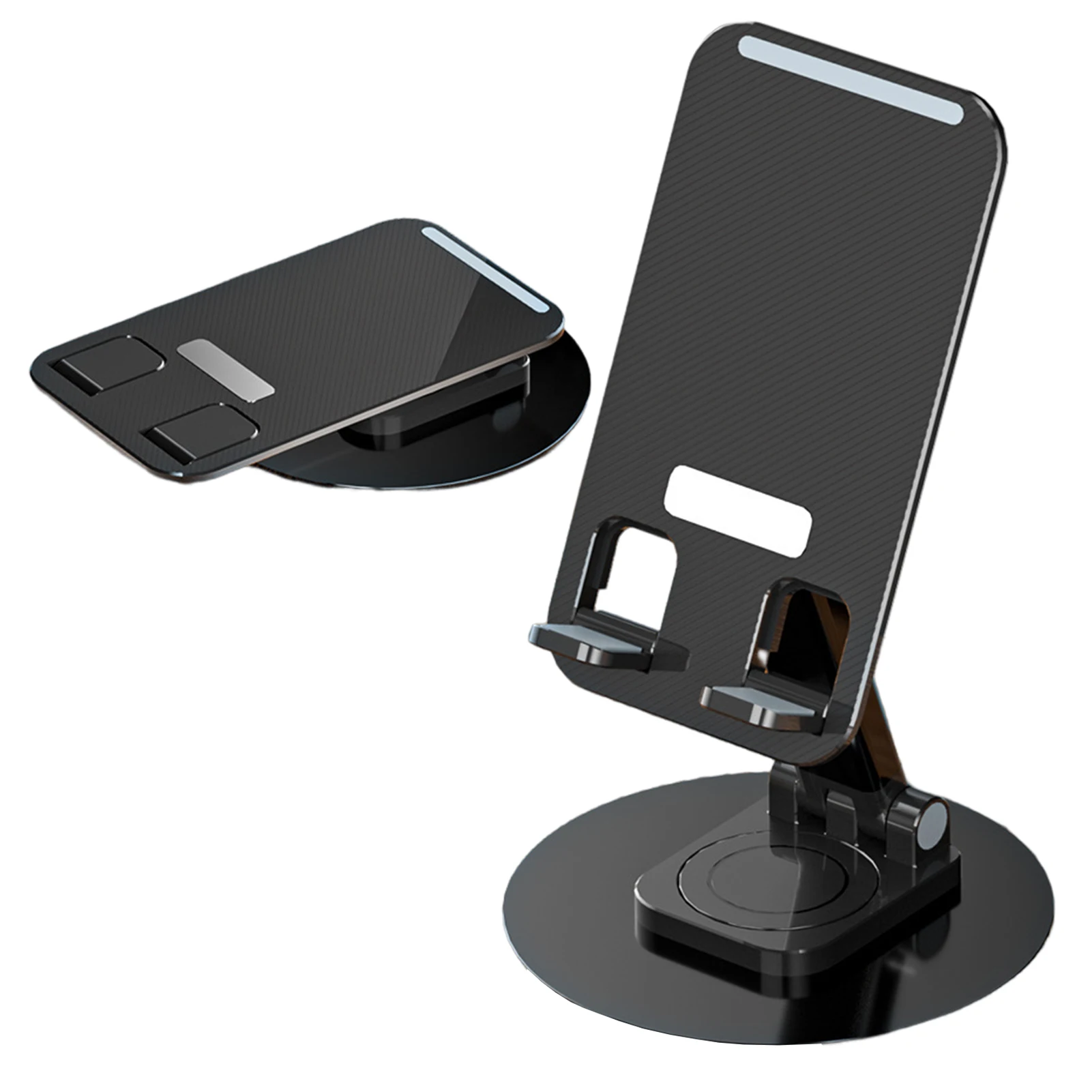 

Rotating Base Aluminum Alloy Phone Holder Non Slip Desktop Foldable Tablet Stand Mobile Phone Support Black Portable Bracket