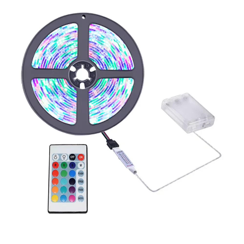 

Светодиодная лента RGB, 5 В, 3AA, цветной пульт дистанционного управления