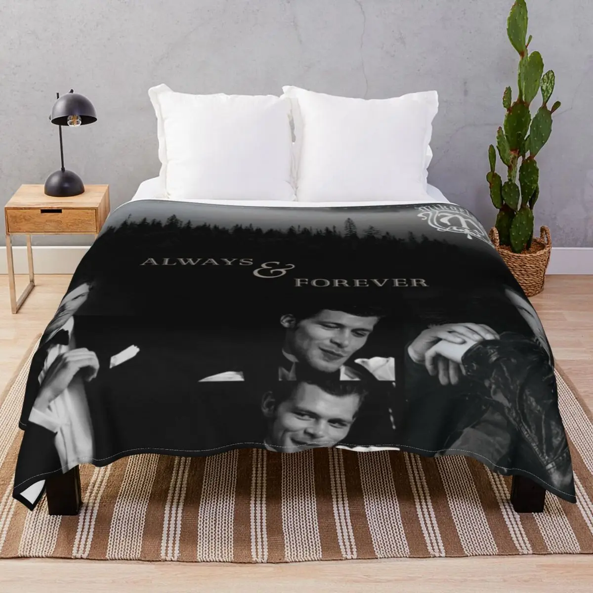 

Klaus Mikaelson Collage Blankets Fleece Print Ultra-Soft Throw Blanket for Bedding Home Couch Camp Cinema