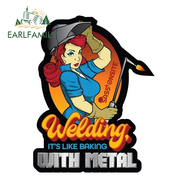 

EARLFAMILY 13 см X 10,1 см сварочные Стикеры для девочек, солнцезащитные зеркальные наклейки для скейтборда заднего вида, украшение «сделай сам»