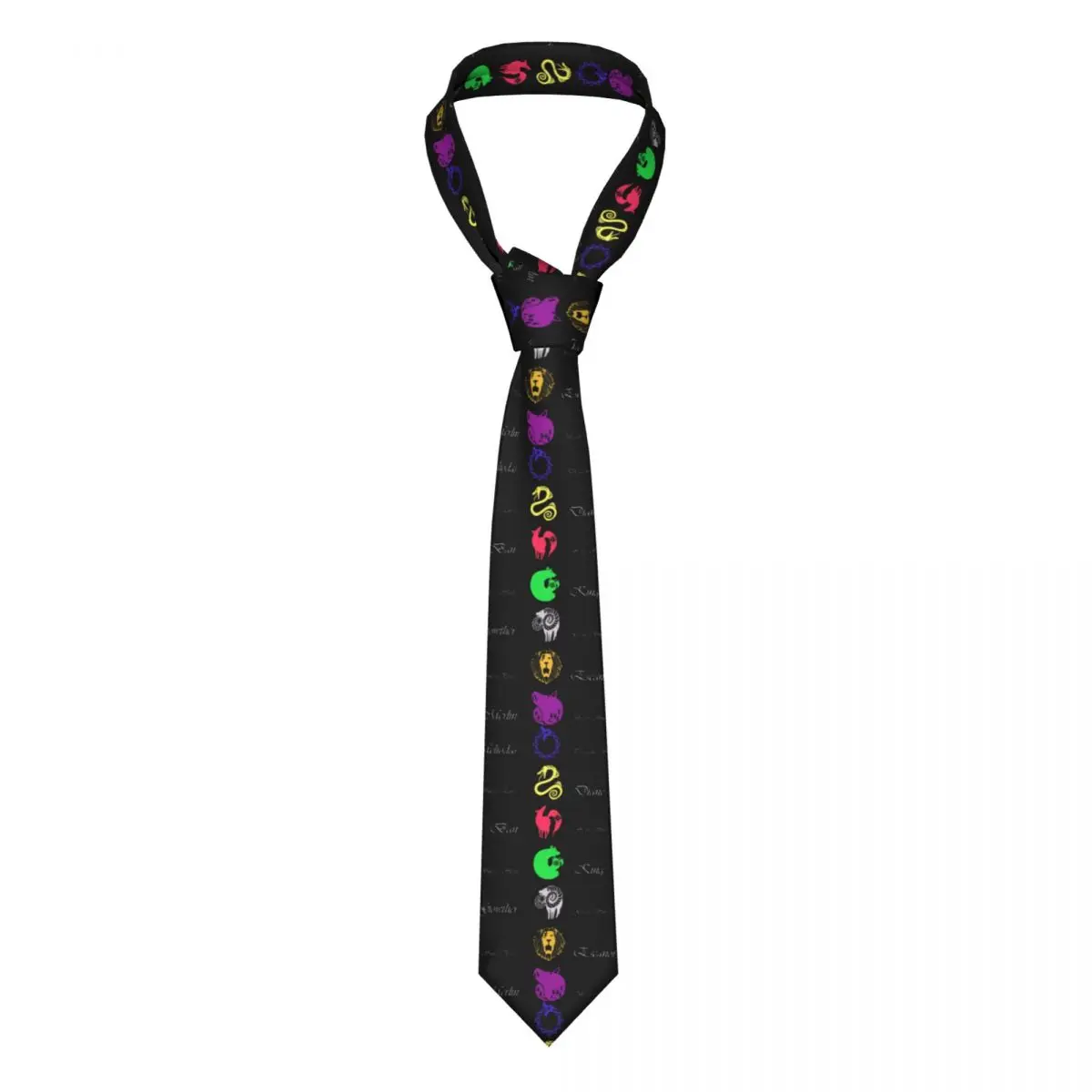 

The Seven Deadly Sins Neckties Men Women Slim Polyester 8 cm Narrow Neck Tie for Mens Daily Wear Gravatas Gift