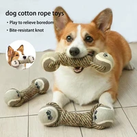 cotton dumbbell rope teeth bite resistant ball dog toys for dogs chew play gadgets accessories supplies pet products home garden