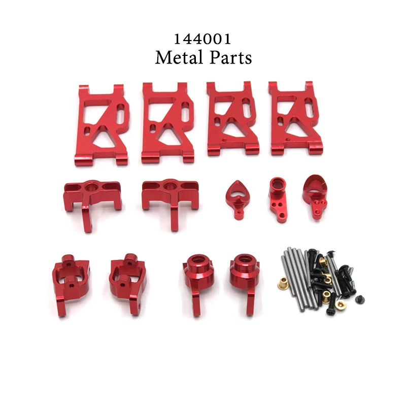 

1/14 Metal Accessories WLtoys 144001 RC car Metal spare parts Steering gear Swing arm Steering cup Front and rear wheel seat