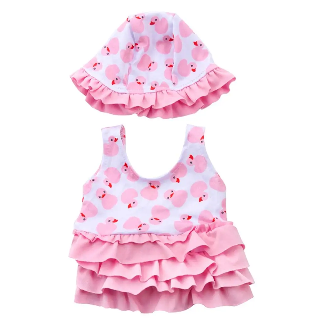

18inch girl Doll Clothes, Rompers Miniskirt & Hat Swimwear for Doll Costumes, Easy to Wear