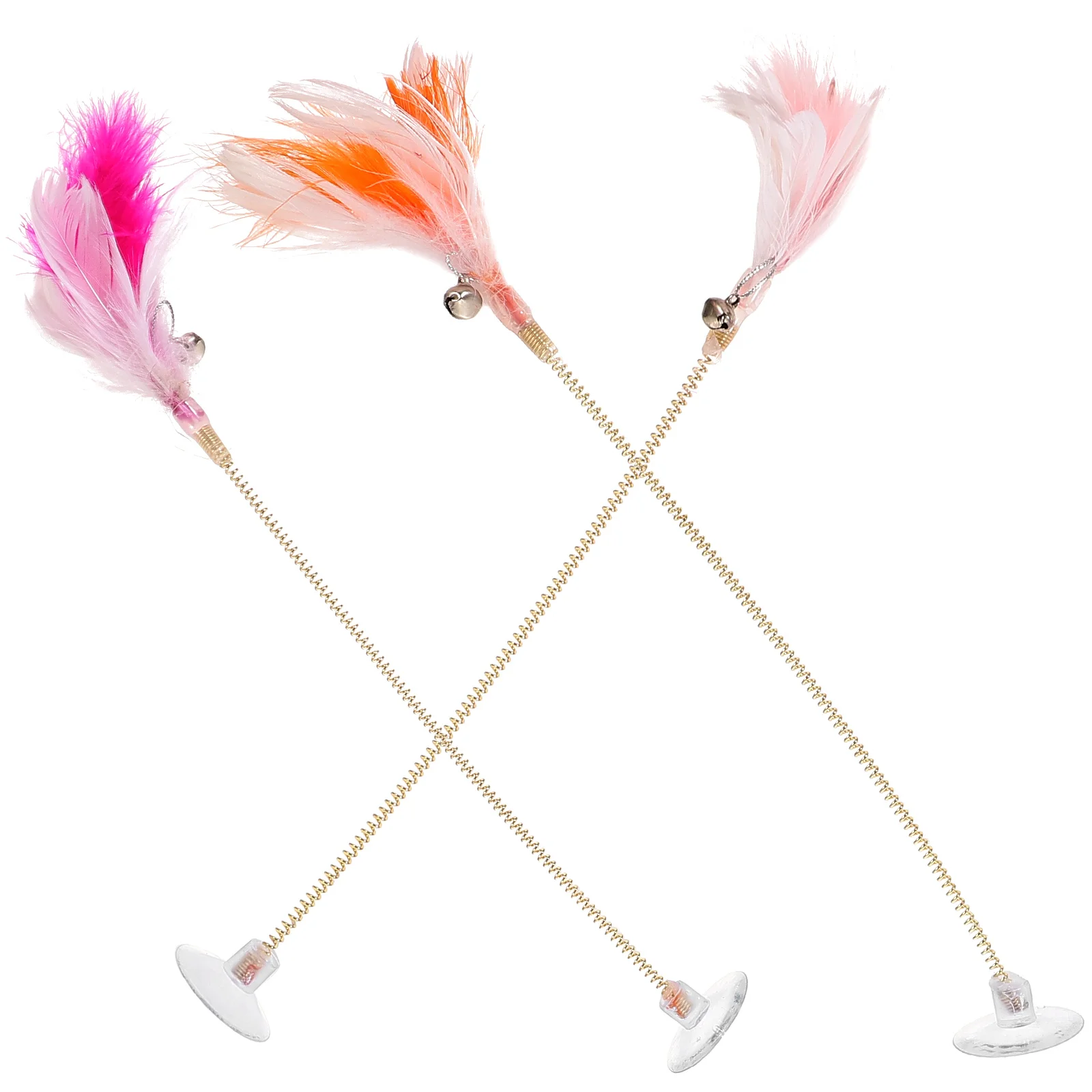 

3 Pcs Cat Teaser Toys Wand Stick Spring Cute Multi-functional Wands Interactive