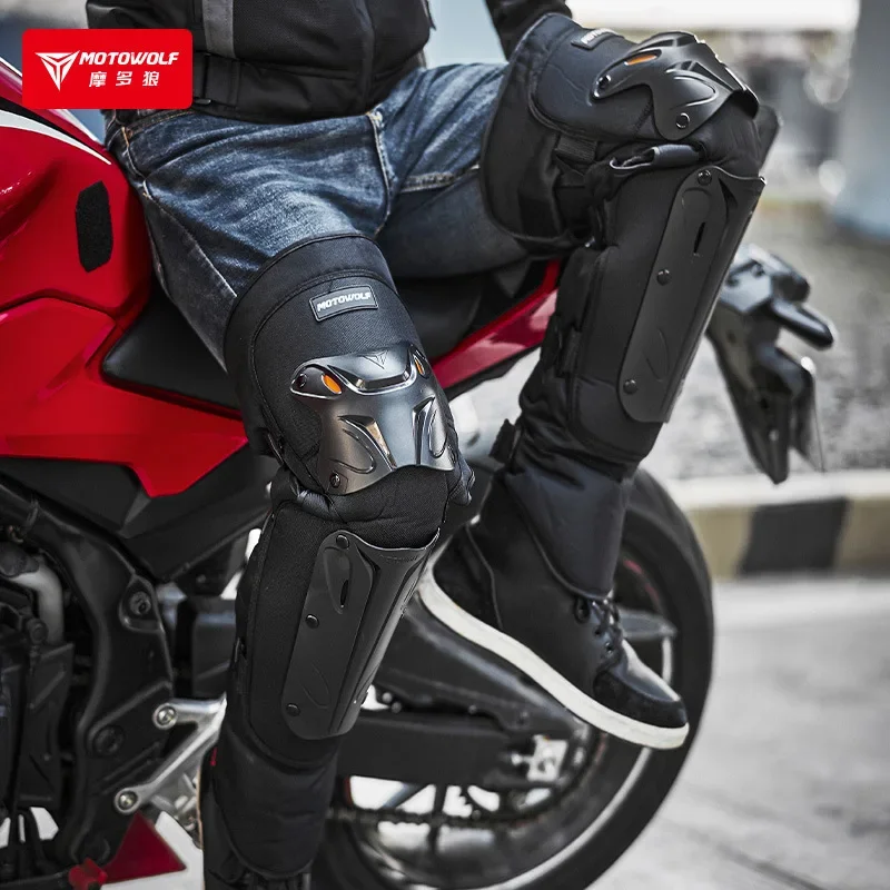Мотоцикл Motowolf наколенники мужские зимние теплые байкерские защитные супер