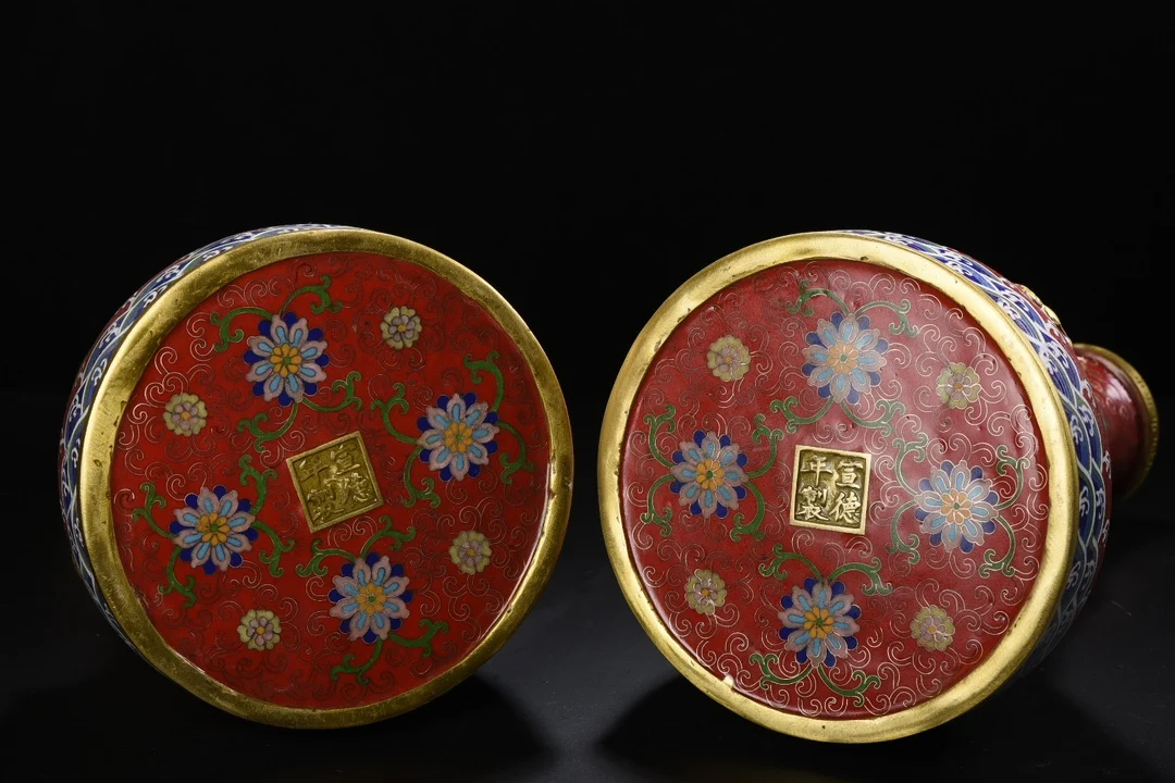 14-дюймовая коллекция тибетского храма старая бронза перегородчатая