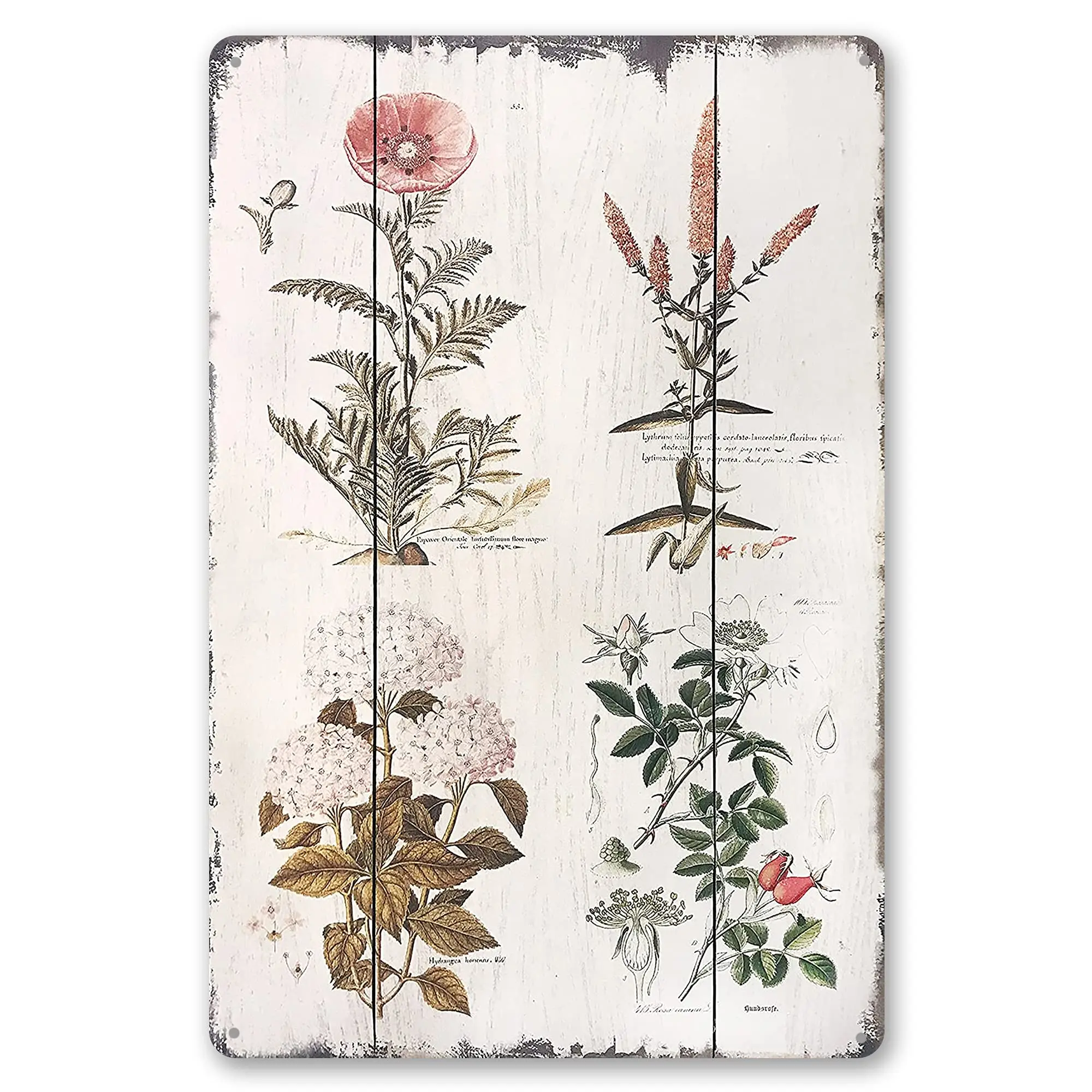 Винтажные металлические вывески настенные художественные цветы ботанические