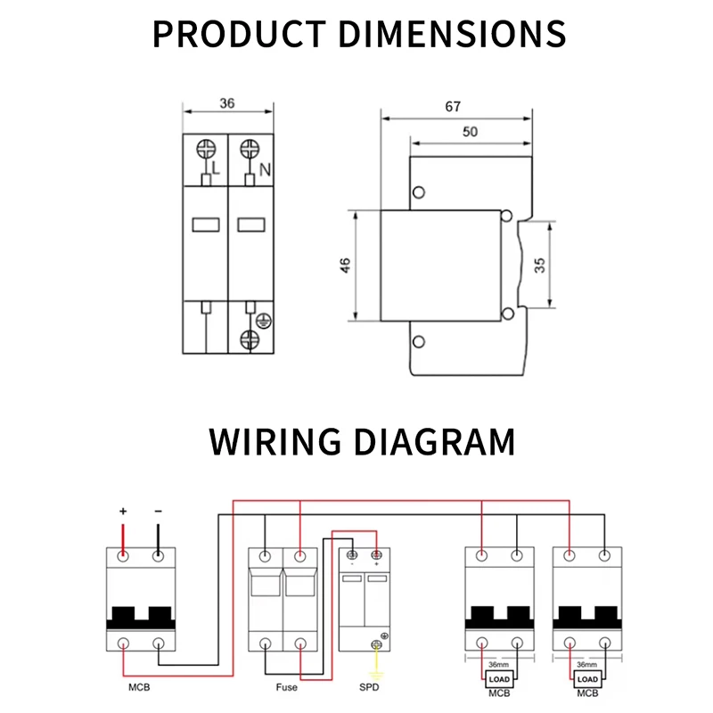 XIONGI SolarYTTS1-C40 SPD-2P 275 В переменного тока 40KA Защита от перенапряжения Молниезащита