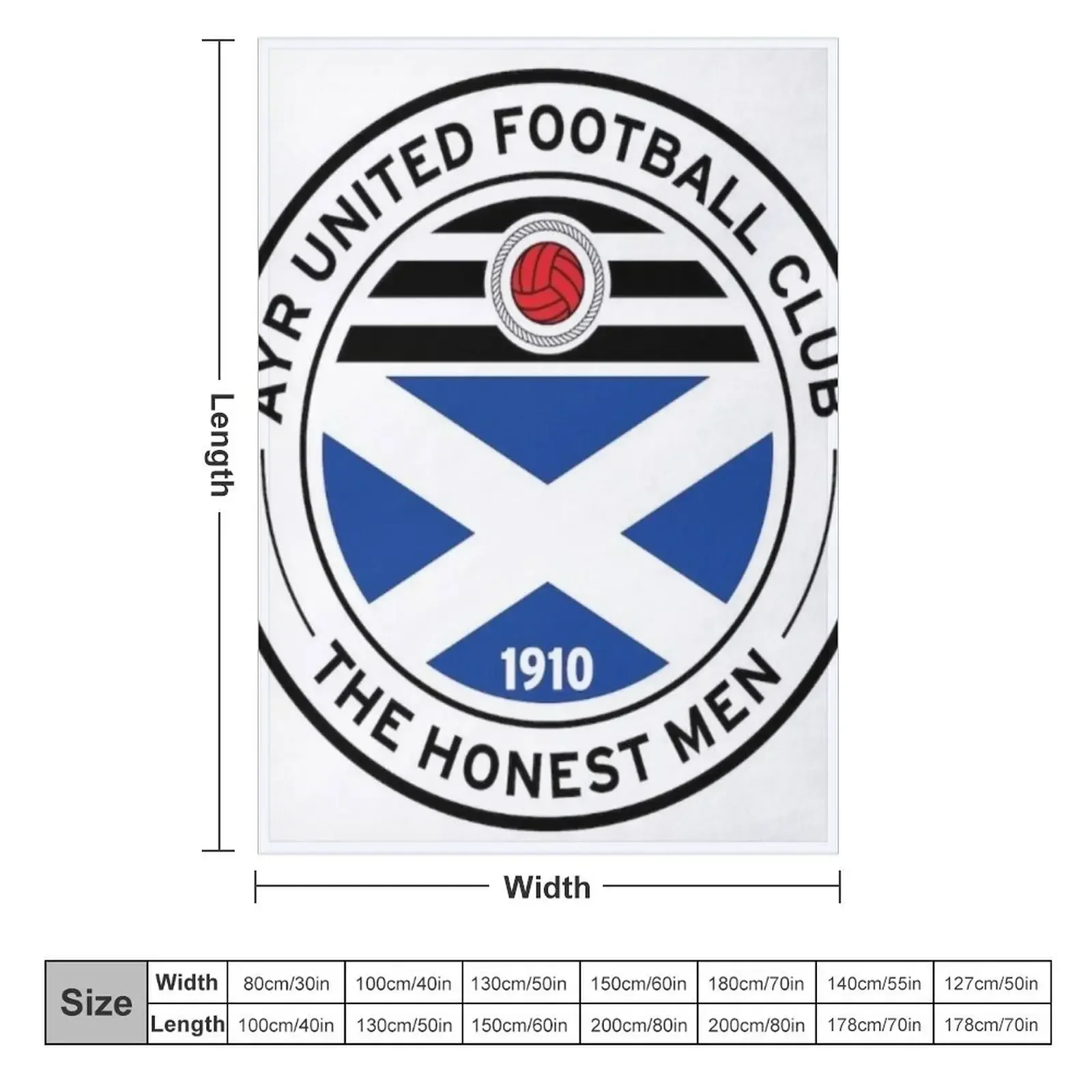 Одеяло для футбольного клуба Ayr United роскошное дизайнерское мягкое клетчатое