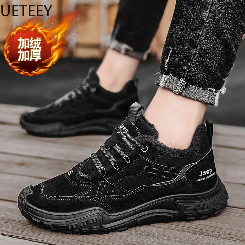 Мужские ботинки сохраняющие тепло мужские уличные бархатные утепленные зимние