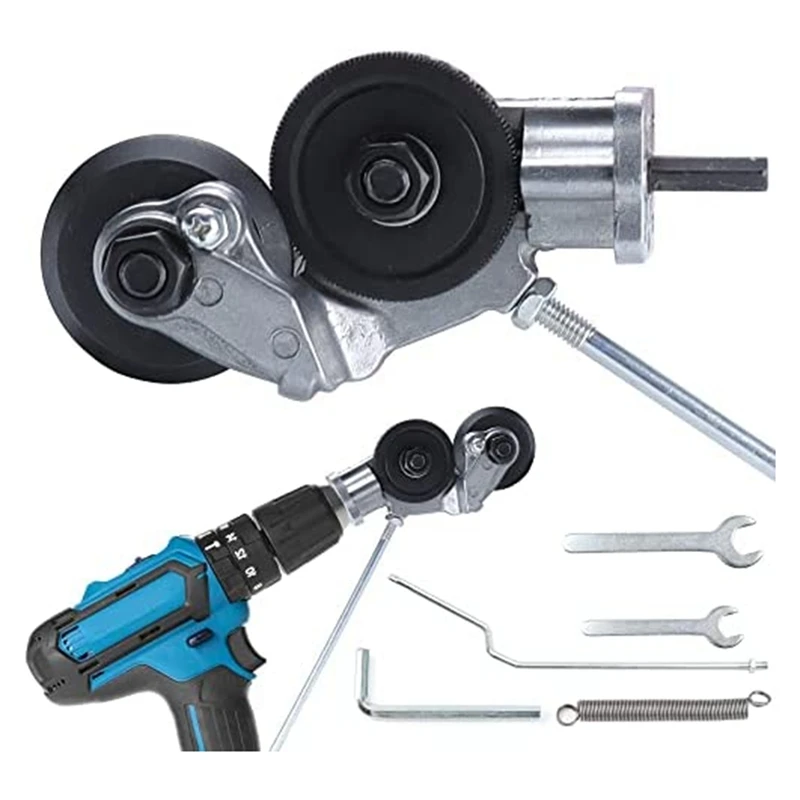 

Silver Electric Drill Plate Cutter Electric Drill Shears Attachment Cutter Nibbler And Sheet Metal Cutter, For Cutting Plate