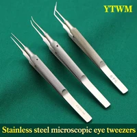 ophthalmic microscopy tweezers stainless steel round handle double eyelid surgery tool ophthalmic fat extraction tweezers