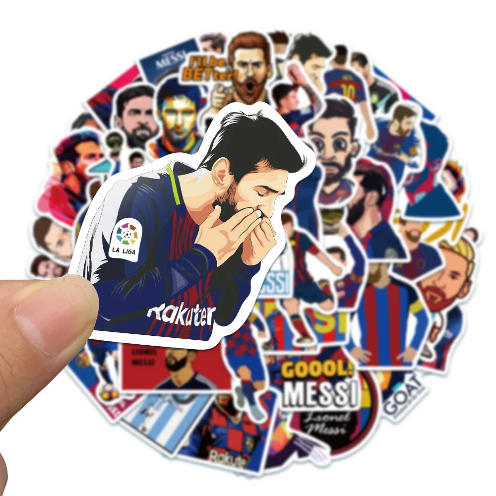 

50Pcs Lionel Messi Stickers Football Star Cartoon Sticker Diy Fridge Luggage Laptop Guitar Phone Skateboard Decal Kid Toy Gift
