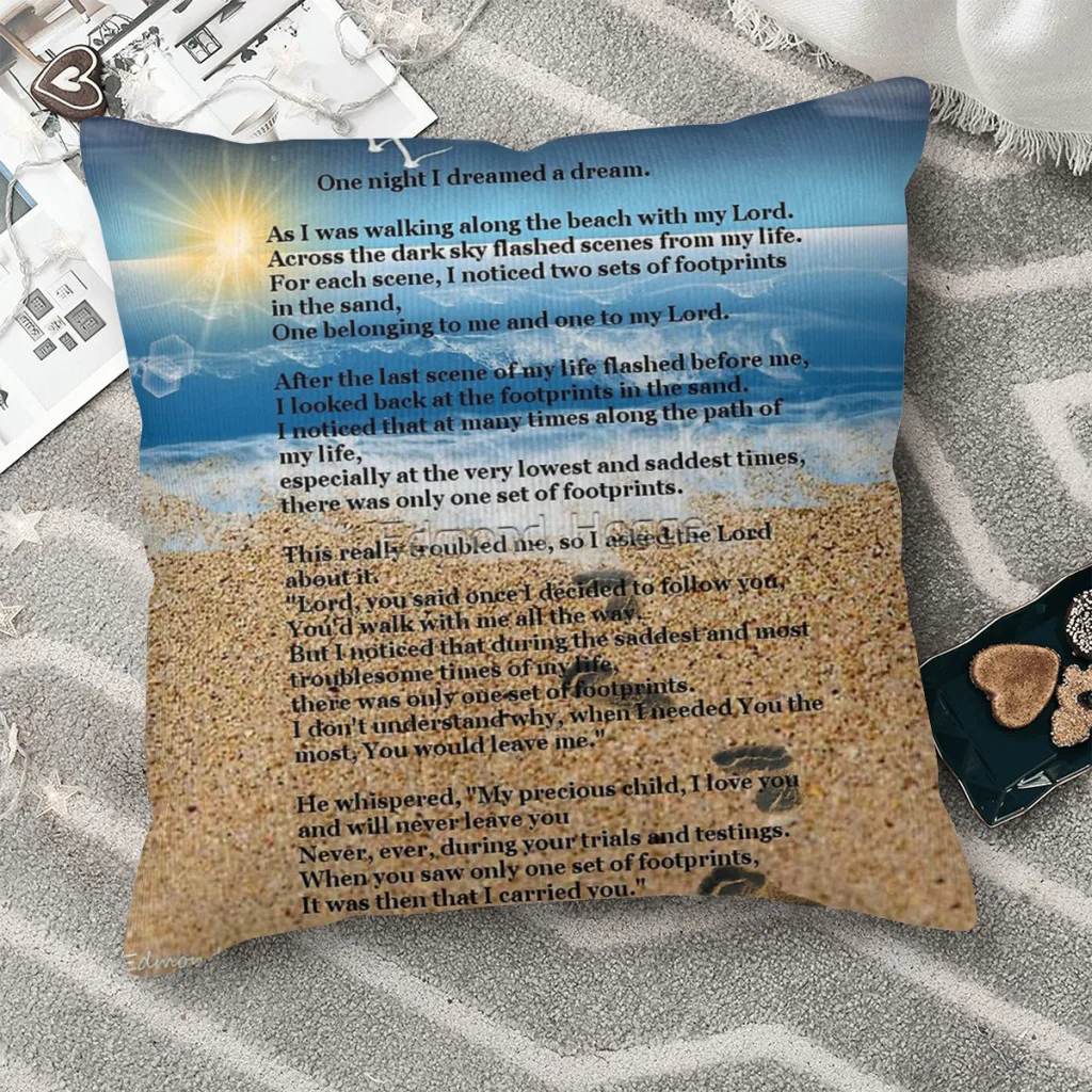 

Наволочки для подушек с принтом «следы в песке»