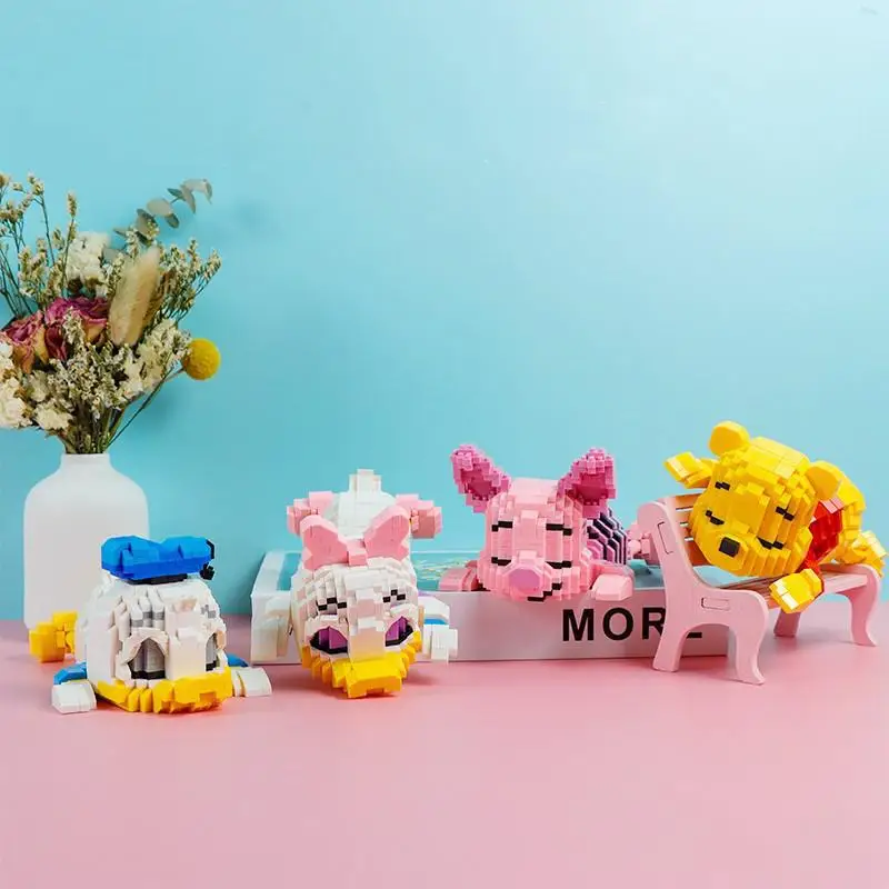 

Miniature Small Particles Assembled Building Blocks Kids Educational Toys Educational Cute Disney Characters Lying Down Decor