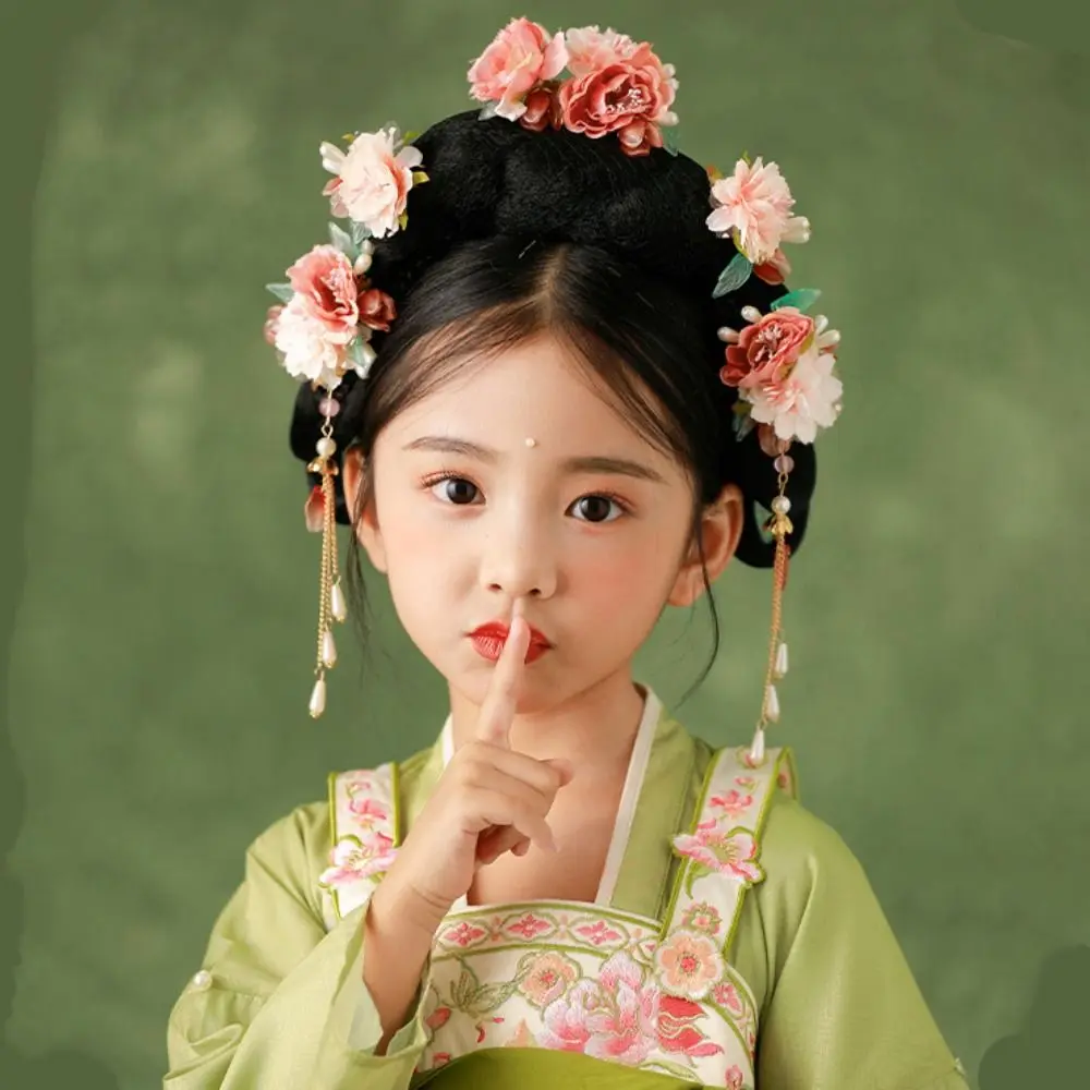 Набор заколок для волос в китайском стиле с кисточками серьги булочек палочка Hanfu