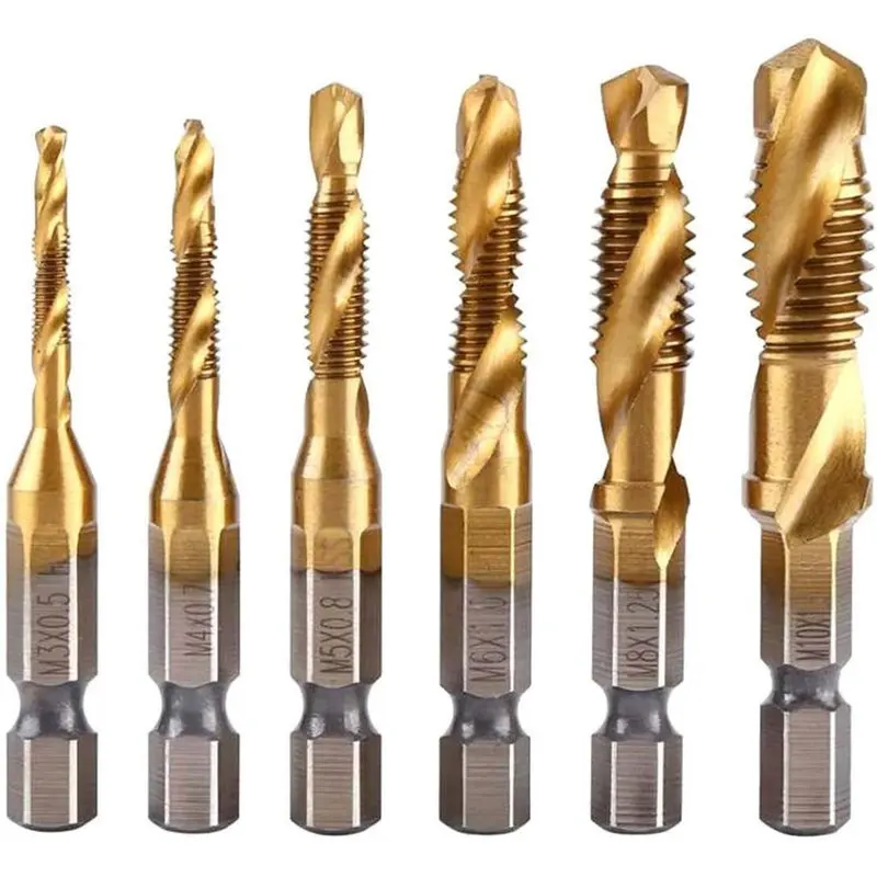 

6 шт., шестигранный хвостовик, с титановым покрытием