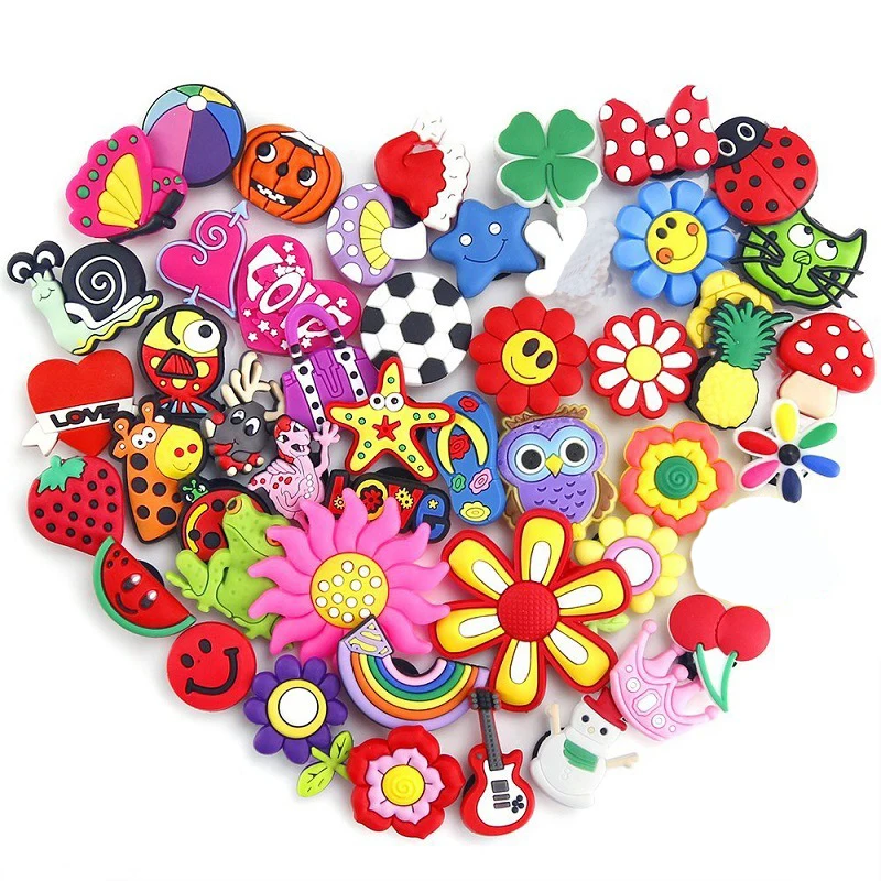 100 pack Shoe Charms for Crocs PVC Cute Cartoon Shoe Decoration Pins Anime Accessories Pack for Kids Teens Girls Boys Children