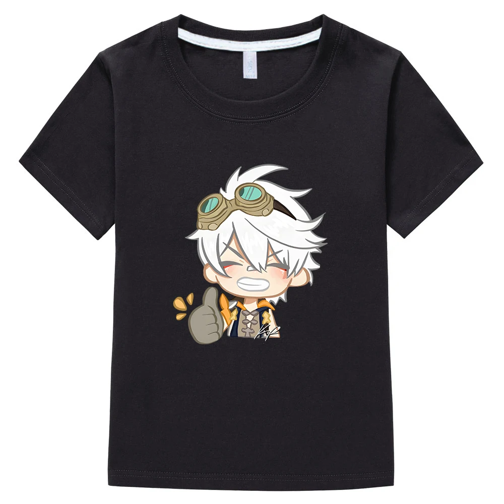 

Genshin Impact T Shirt Bennett Open World Adventure Game Print Tees Short Sleeve Kids 100%Cotton Tshirt Graphic T-Shirts Girls