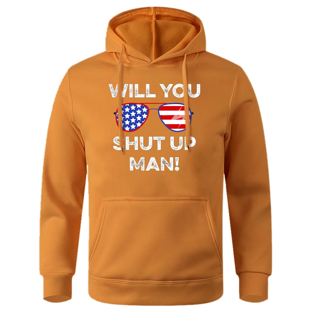 Мужская толстовка с капюшоном Will You Shut Up мужская принтом Брендона теплый