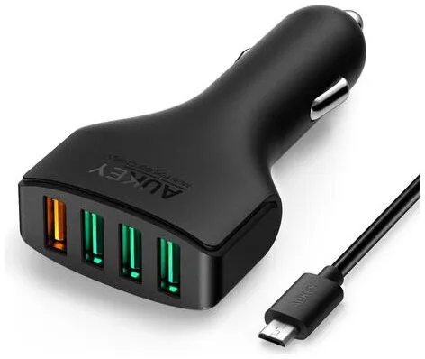 Автомобильное зарядное устройство Aukey 4 Ports USB Car Charger 55.5W цвет Черный (CC-T9) |
