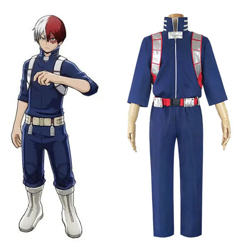 

2022 Hot Anime My Hero Academia Boku no Hero Academia Todoroki Shoto Cosplay Costumes Top Pants Belt Halloween Cos Wig