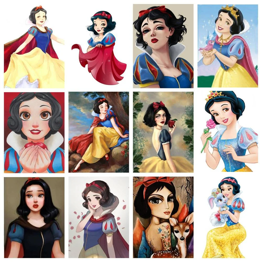 

Disney 5D DIY Diamond Painting Cross Stitch Set Snow White Manual Inlay Children's Gifts Home Bedroom Wall Art Decoration