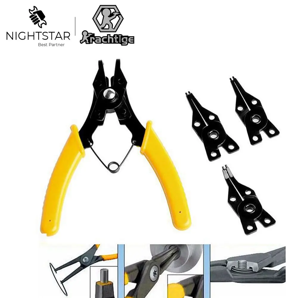 

4 IN 1 Multifunctional Snap Ring Pliers Multi Tools Multi Crimp Tool Internal External Ring Remover Retaining Circlip Pliers