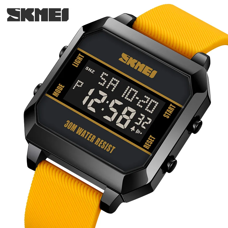 

SKMEI Fashion Clock Men's Watch Men Wristwatch Digital Watches Sport Waterproof 2 Time Display Countdown Alarm Cyberpunk Clock